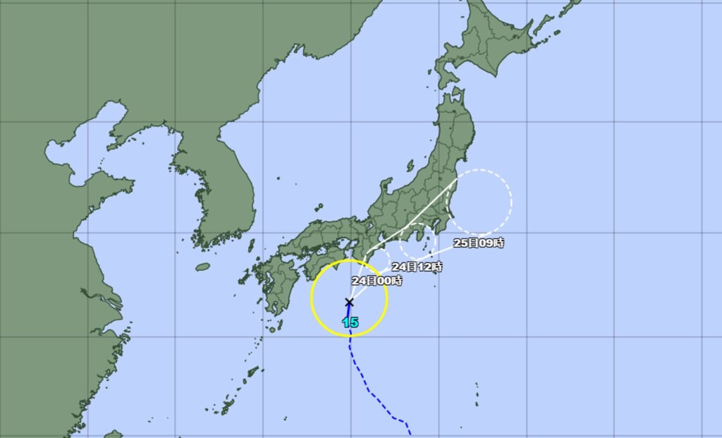 2022年台風15号の進路